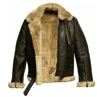 Veste en peau de mouton classique B3 Bomber en gros |   Veste d'aviateur en véritable peau de mouton |   Veste en cuir chaude pour l'automne, col montant