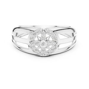 Anillo de Diamante Redondo Cultivado en Laboratorio en Oro Blanco de 14K para Mujer |   Ropa de Uso Diario |   Diamante Cultivado Nuevo - Product Image 1