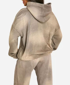 Ensemble décontracté Streetwear Training, sweat à capuche ample et pantalon de survêtement à jambes larges pour femmes, sweats à capuche courts pour femmes - Product Image 6