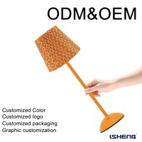 Abat-jour en fer remplaçable de bureau en ABS alimenté par batterie moderne Contrôle tactile RGB-W éclairage LED Dimmable Conception écologique simple