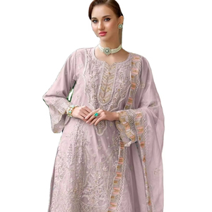 Nouvelle tenue pakistanaise en georgette lourde avec broderie pour la vente en gros - Product Image 1