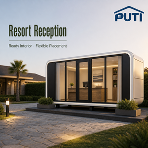 Casa Modular Prefabricada de 20 pies con Fachada de Cristal Completa, Tipo Cabaña Apple, para Hoteles de <span class=keywords><strong>Marina</strong></span> y Vacaciones en Islas - Product Image 1