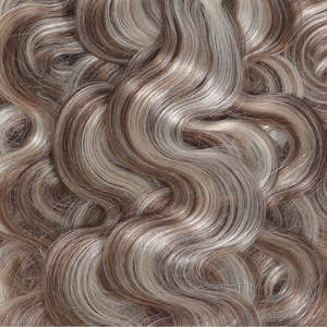 Extensions de cheveux humains vierges brésiliens ondulés à clipser, 8 pouces, mélange brun cendré et blond - Product Image 2