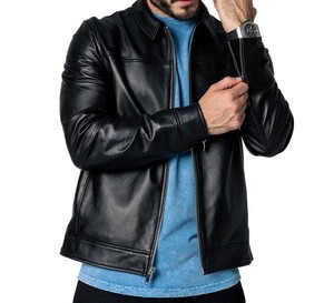 Veste en cuir pour homme Poids léger Plus Size Custom Made Oem Véritable peau de vache ou peau de mouton Moto Veste en cuir pour hommes - Product Image 1