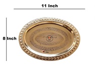 Plateaux ovales en laiton pur, spéciaux Ramadan, pour la maison et les mariages, design et dimensions personnalisés, style musulman, motifs en relief