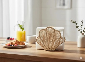 Porte-serviettes en rotin de forme élégante pour la décoration de table à manger moderne et la présentation fonctionnelle en provenance d'Inde - Product Image 6