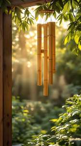 Campanas de viento de bambú ecológicas, hechas a mano para calmar las vibraciones al aire libre - Product Image 4