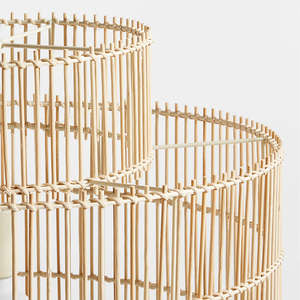 Tienphong hecho a mano, venta al por mayor, pantalla de lámpara colgante de ratán de mimbre grande al mediodía, pantalla de lámpara Retro tejida - Product Image 4