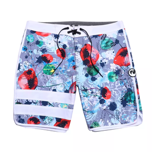 Pantalones cortos deportivos de gimnasio con logotipo impreso personalizado para hombre, tela elástica de 4 vías, patrón sólido, entrenamiento, correr, teñido liso - Product Image 4