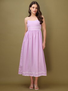 Robe Maxi sans manches à col rond et évasée pour femmes - Product Image 4