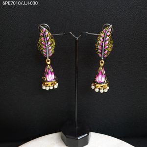 ต่างหู jhumki สีดำทำด้วยมือส่วนใหญ่ทำจากโลหะผสมสังกะสี - Product Image 1