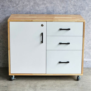 Modern Minimalist Movable Wood Filing <b>Cabinet</b> 80x40x65cm Panel Design Office/Workshop/Bedroom/Home Office Use - Product Image 3