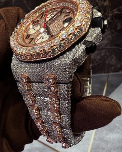 Reloj de Lujo para Hombre de Acero Inoxidable con Moissanita, Calidad Premium, con Esfera Analógica y Movimiento Mecánico de Cristal - Product Image 3