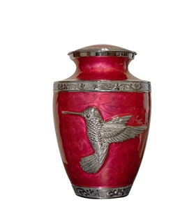 Urna de colibrí para cenizas humanas, urna de cremación funeraria grande para adultos con personalización (rojo) - Product Image 1