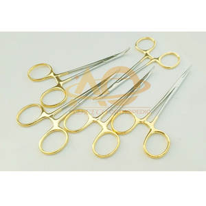 Pinzas Hemostáticas Halsted para Mosquitos, Curvas, de Acero Inoxidable, Manuales, 12 cm, Instrumentos Quirúrgicos, 5 Piezas - Product Image 1