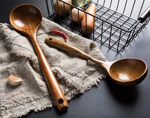 Cucharón de madera de 2 piezas para cucharas de cocina-Cuchara de cocina de 14 pulgadas de largo y las mejores cucharas de madera de 11 pulgadas para servir profundamente grande - Product Image 6