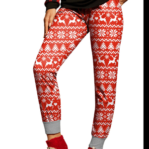 Pantalones Cargo de Algodón 100% Transpirables con Estampado Personalizado para Mujer, Especial de Navidad, Invierno, Logotipo Personalizado, Frente Plano, Ropa Casual Activa - Product Image 3