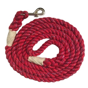 <b>Red</b> <b>Glitter</b> Ultra Soft Cotton Rope Dog Leash - Product Image 1