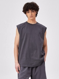 High Quality Custom Design Knitted Men's Tank Top Eco-Friendly Breathable Casual Gym Fitness <b>Singlet</b> for Bodybuilding Workout - Product Image 4