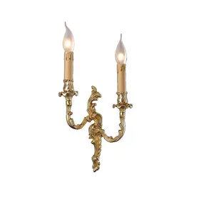 Настенный бра, 2 светильники, сделанный в Италии, в античном золоте, лучшее качество