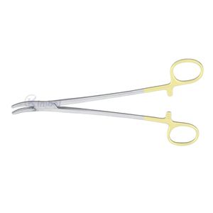 Pinzas Kelly con Recubrimiento de Color Beige con Insertos de Carburo de Tungsteno, Mandíbula Curva Cruzada Dentada, Herramienta Quirúrgica para Uso Médico - Product Image 3