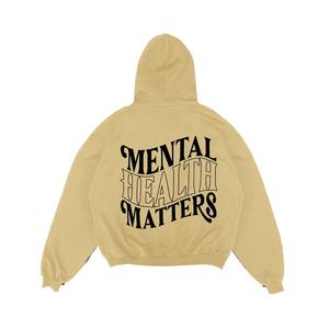 2025 Trending High Quality Heavyweight 450g Mental Health Matters Print Loose Casual Streetwear Pullover Hoodies for Men - Product Image 1