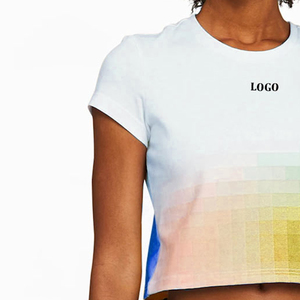 Top Corto para Uso Casual al Aire Libre con Bloques de Color 2026, Camisetas Cortas Elegantes para Mujer, Ropa Casual, Tela Jersey Ligera - Product Image 5