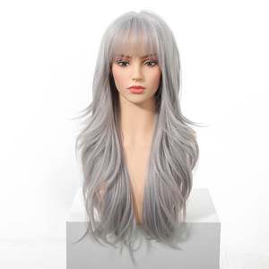 Caroline-DWY 26-Inch MiraScalp Long-Length Silver <b>Grey</b> <b>Wig</b> with Long Curly Style High Temperature Fiber High Quality for Women - Product Image 5