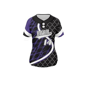 Nouvelle arrivée nom personnalisé imprimé respirant 100% polyester tissu Softball uniformes ensembles meilleur prix - Product Image 2
