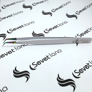 SEVETLANA INDUSTRY – Kit de pinces à cils en acier inoxydable avec pointe en fibre, courbées à 75 degrés, design en forme de botte - Product Image 2