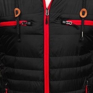 Men's Waterproof Quilted Puffer Jacket <b>Warm</b> <b>Fleece</b> Bubble Coat, Woven Fabric, Outdoor High Street Fashion - Product Image 2