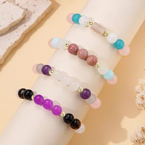 Braccialetto Personalizzabile in Pietra di Luna Colorata, <span class=keywords><strong>Bracciale</strong></span> Regolabile con Perle di Pietra Naturale, Braccialetti in Quarzo per Donne in Gravidanza - Product Image 6