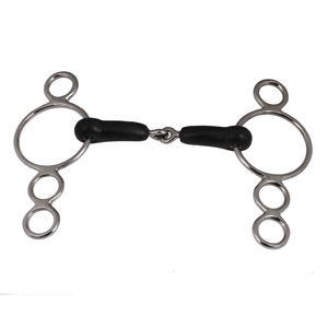 Durable Show Jumping Horse Bit Snaffles Boca articulada Broca de goma para deportes de equitación - Product Image 1