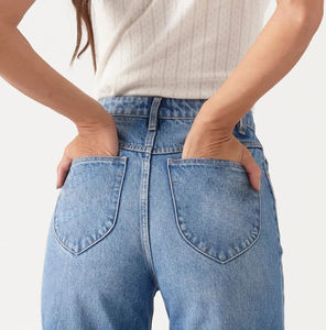 Pantalones Vaqueros de Lona Ajustados de Cintura Alta Transpirables para Mujer al por Mayor, Color Personalizado, Servicio OEM, Antiarrugas, Secado Rápido, Invierno - Product Image 6