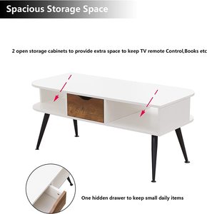 Table basse élégante en bois travertin surmonté d'un design compact centre de table de salon décor rustique bohème moderne de haute qualité - Product Image 4