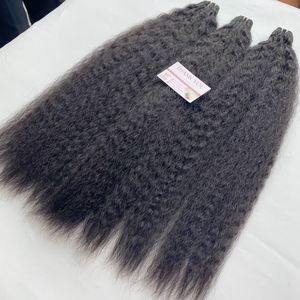100% extensions de cheveux humains de trame Remy non traités faisceaux brésiliens droits crépus - Product Image 3