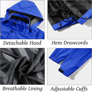 Full <b>Seam</b> <b>Taped</b> <b>Waterproof</b> Rain Jacket Hooded Windproof Soft Shell Outdoor color blocking/Contrasting Color Jacket Winter Jacket - Product Image 6