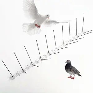 Bird Spikes Length 50cm Plastic Base Stainless Steel Anti Pigeons Deterrent Birds Repellent Anti Climb Security Wall Fence