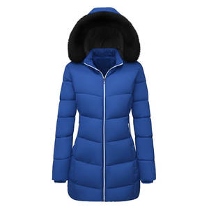 Nuevo Abrigo Blazer Ecológico de Invierno para Mujer, Chaqueta con Capucha de Poliéster con Cuello de Piel, Blazer Cálido para Mujer, Ropa Exterior con Cierre de Cremallera para Chicas - Product Image 3