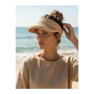 Sombrero de Paja Original con Visera Plegable Color Camel, Apto para Uso Diario y de Playa HSR2113 - camel2113 - Product Image 5