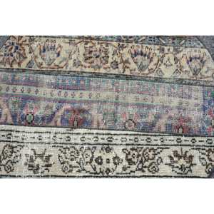 พรมขนแกะสไตล์ตุรกีโบราณขนาด3'1x3'1ฟุตดีไซน์แบบเย็บปะติดปะต่อกันสีน้ำตาลยางขนกระต่ายเทียมทรงสี่เหลี่ยมโถงทางเดินสำหรับตกแต่งห้อง - Product Image 5