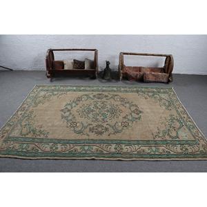 Tapis turc 5,4 x 8,1 pieds, tapis en laine vintage brun ombré - Product Image 3