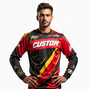 Maillot de course pour hommes Motocross Entièrement personnalisé Respirant et coupe-vent Design sublimé pour les vêtements de course automobile moto - Product Image 5