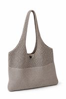 Bolso de Hombro Tejido de Poliéster para Mujer, Estilo Boho Chic, Casual, Hecho a Mano, de Ganchillo, para Playa, Verano, Gran Capacidad, Sin Forro