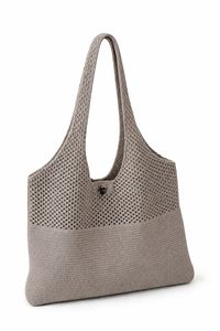 Sac fourre-tout d'épaule en polyester tricoté pour femme, style bohème chic, fait main au crochet, grande capacité, non doublé, idéal pour l'été et la plage - Product Image 4