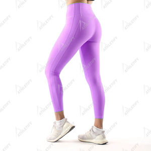 Magasinez des leggings de yoga à taille élastique conçus pour offrir un maximum d'étirement et de soutien pour le yoga et l'entraînement physique - Product Image 3