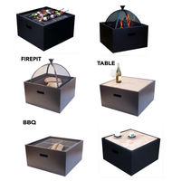 Barbecue de table en bois multifonctionnel pour l'extérieur, le camping et le jardin.