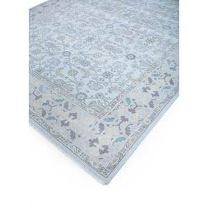 Alfombra de Lana Anudada a Mano Erbe Floral, Gris y Negra, Rectangular Grande para Decoración de Sala de Estar o Pasillo LNLP-05 - Product Image 2