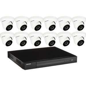 LISTO PARA ENVIAR Kit de NVR de 16 Canales y 8MP con Disco Duro de 4TB y 12 Cámaras Tipo Torreta de Visión Nocturna de 4MP. - Product Image 1