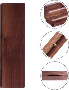Estuche de presentación de un solo bolígrafo, bolígrafo de madera de nogal, caja de regalo, organizador de bolígrafos vacío, soporte de exhibición para suministros escolares de oficina - Product Image 2